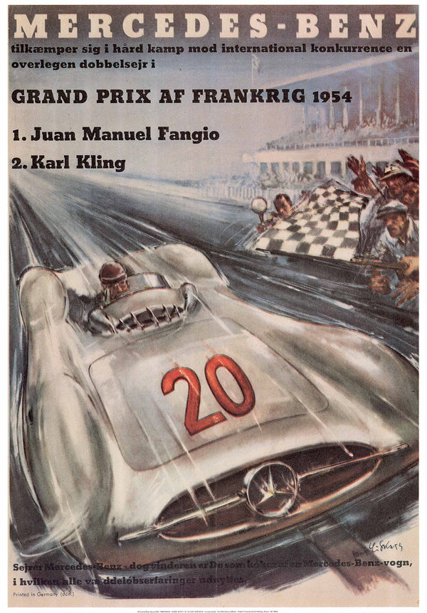 Mercedes-Benz - Grand Prix Af Frankrig, 1954 - 28 X 40 Inches (Art Print)