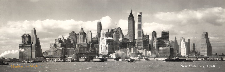 Manhattan Skyline, New York City, 1940 - 18 X 54 Inches (Art Print)