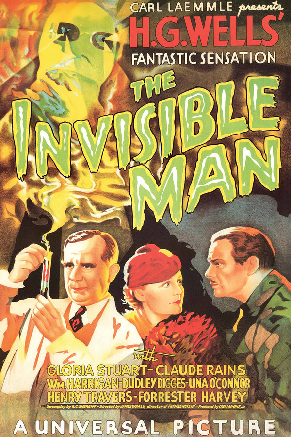 The Invisible Man - 24 X 36 Inches (Fine Art Vintage Movie Poster)