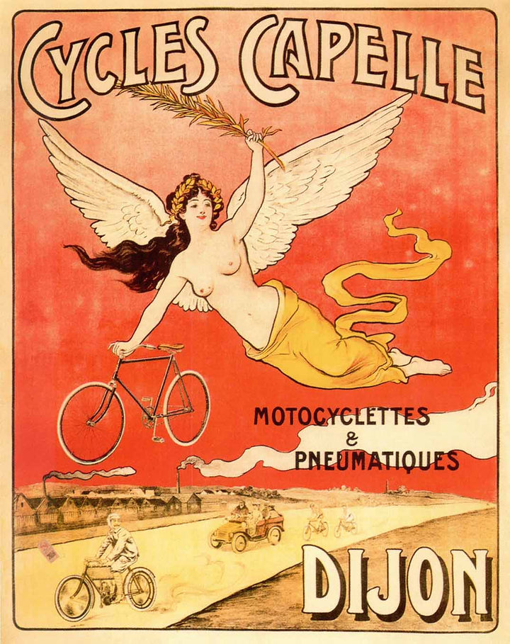 Cycles Capelle - Dijon France, 1905 - 20 X 28 Inches (Vintage Art Print)