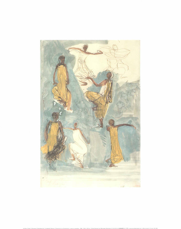 Danseuses cambodgiennes, 1906 by August Rodin - 16 X 20 Inches (Art Print)