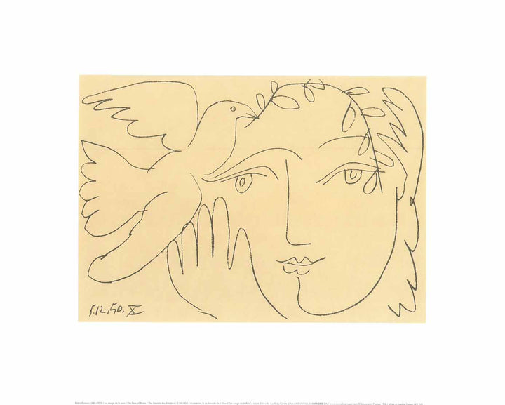 5.XII.1950 "Le visage de la paix" by Pablo Picasso - 16 X 20 Inches (Art Print)