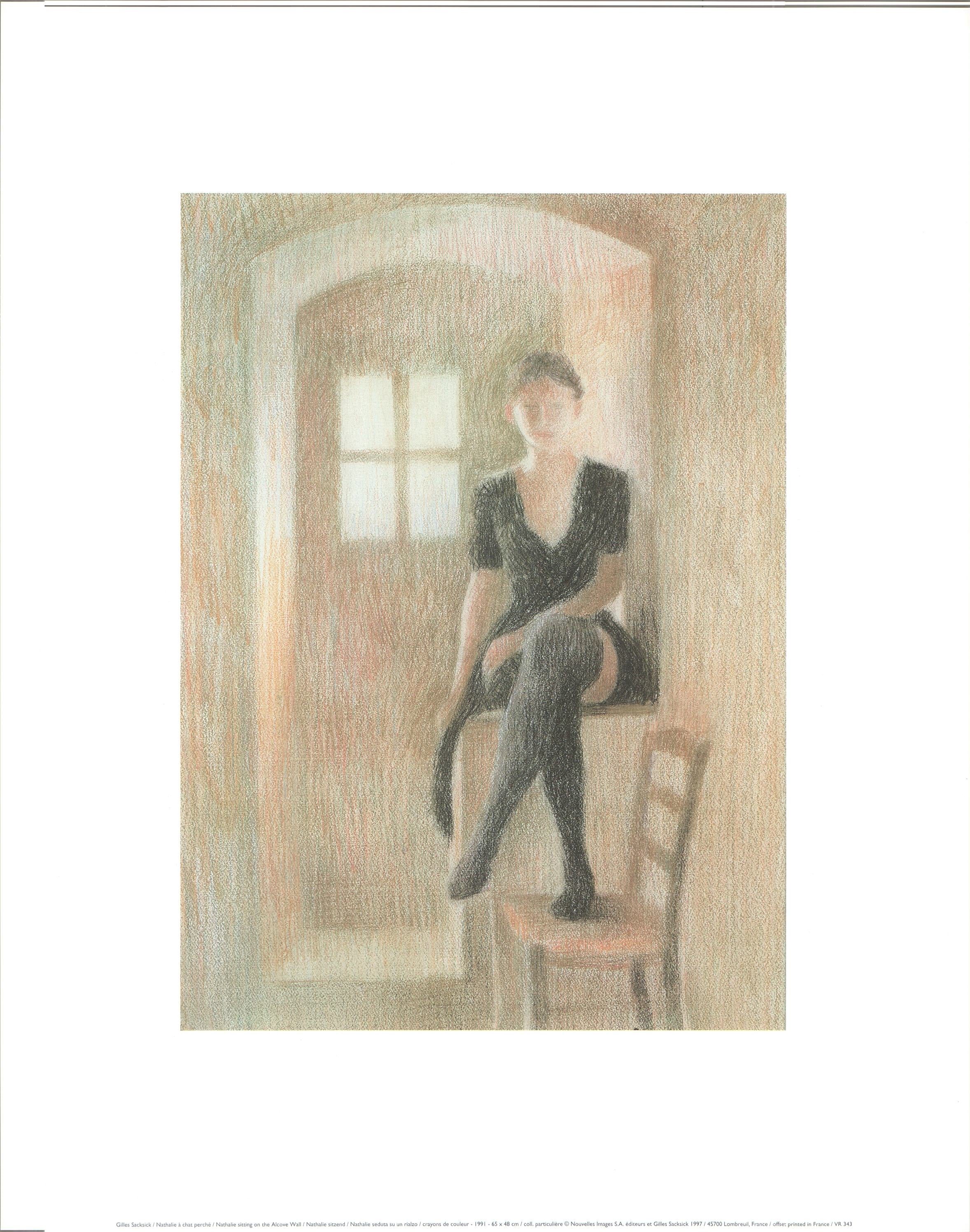 Nathalie Chat Perche, 1991 by Gilles Sacksick - 16 X 20'' (Art
