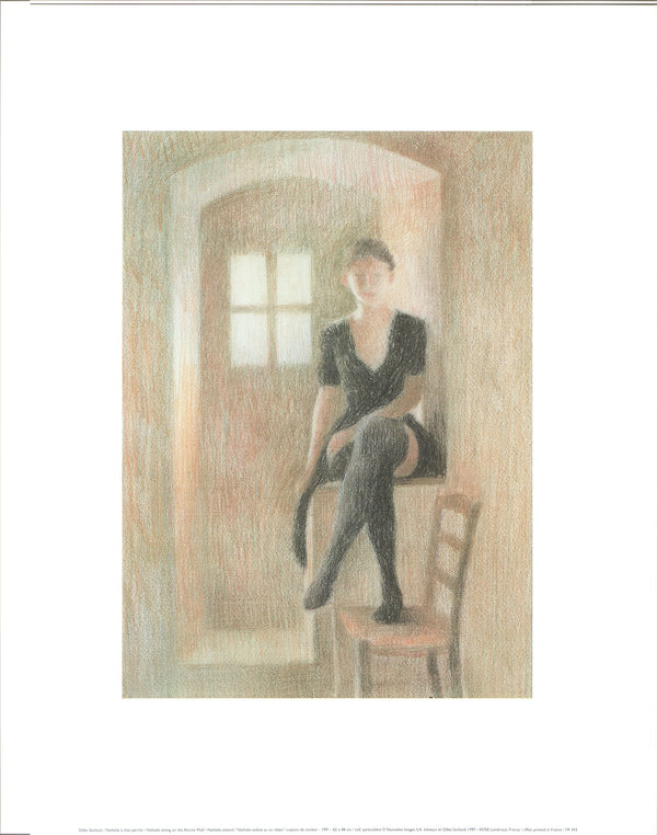 Nathalie Chat Perche, 1991 by Gilles Sacksick - 16 X 20 Inches (Art Print)