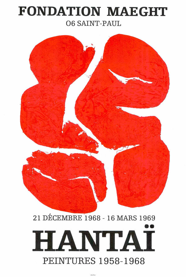 Composition Rouge by Simon Hantai - Expo 1968/1969 - Fondation Maeght - 21 X 30 Inches (Lithograph)