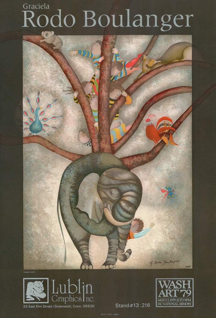 Elephant Children, Tree, 1979 by Graciela Rodo Boulanger (Lithograph / Poster)
