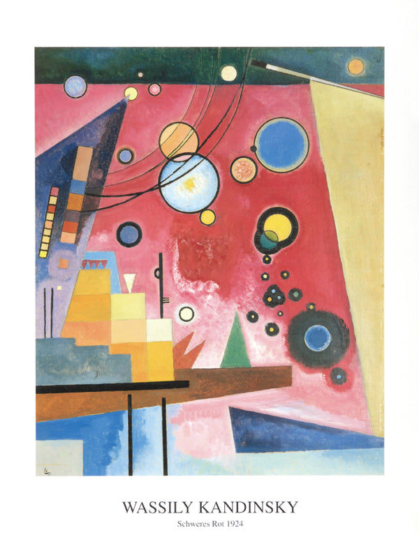 Schweres Rot, 1924 by Wassily Kandinsky - 28 X 36 Inches (Art Print)