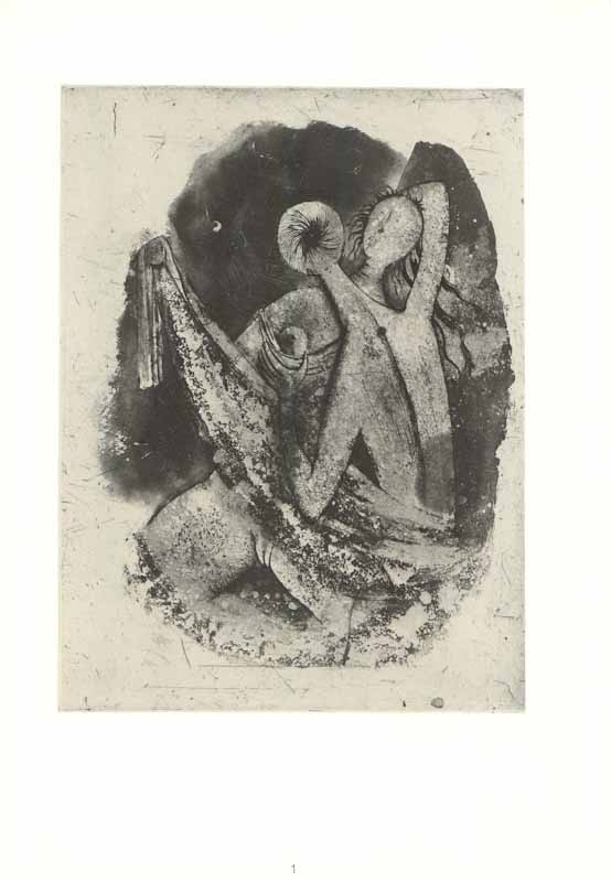 Couple, 1949 by Johnny Friedlaender - 11 X 15 Inches (Etching)