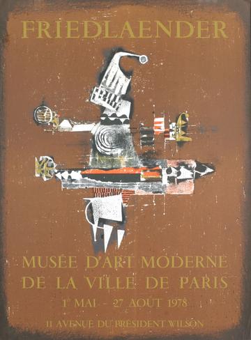 Expo 78 of Friedlaender - Musée d'Art Moderne Paris by Johnny Friedlaender - 22 X 30 Inches (Mourlot Lithograph) - (Art Print)