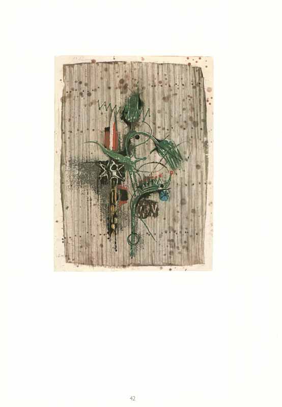 Fleurs, 1970 by Johnny Friedlaender - 11 X 15 Inches (Etching)