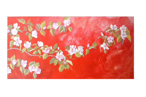 Quince Tree Flowers - Offset on Canvas Gallery Wrap Ready to Hang