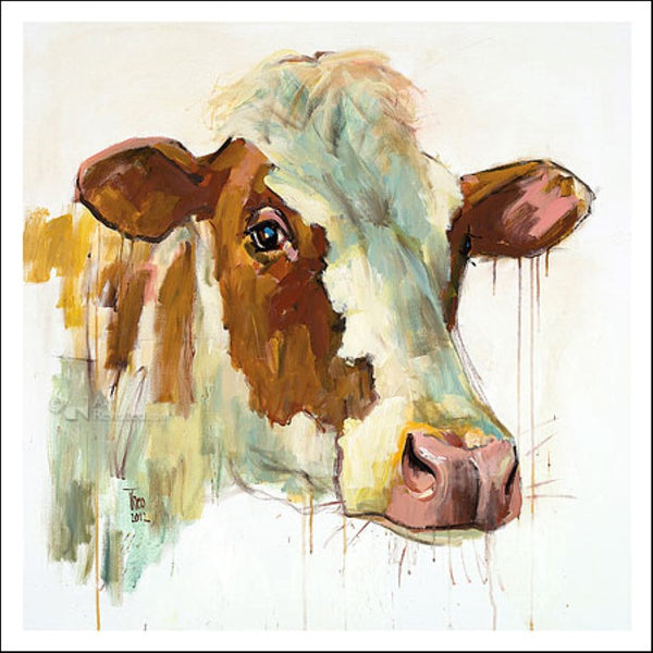 Red Holstein by Theo Onnes - 6 X 6" (Greeting Card)