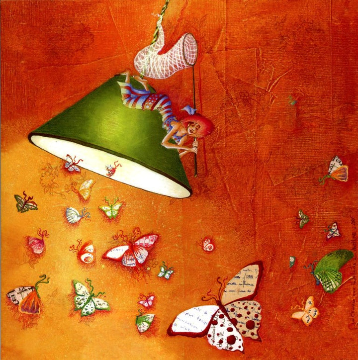Butterflies by Marie-Anne Foucart - 6 X 6 Inches (Greeting Card)