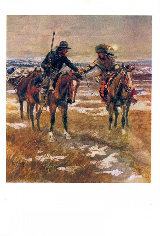 A Doubtful Handshake by Charles M. Russell - 5 X 7 Inches (Western Greeting Card)