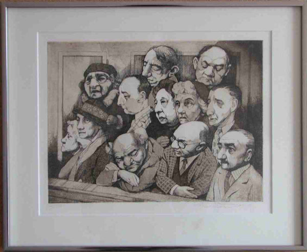 Le Jury de Charles Bragg - 14 X 17 pouces (Lithographie encadrée numérotée et signée) 32/150