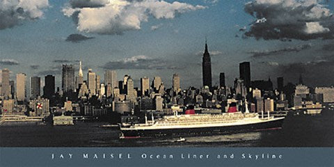 Ocean Liner and Skyline by Jay Maisel - 20 X 40" - Fine Art Poster.