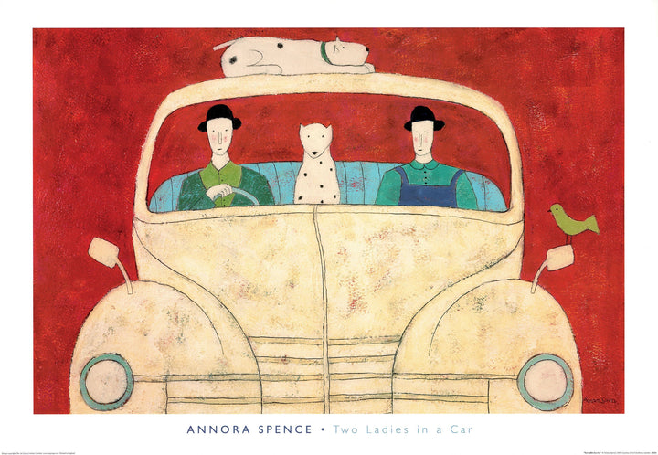 Two Ladies in a Car by Annora Spence - 28 X 40 Inches (Art Print)