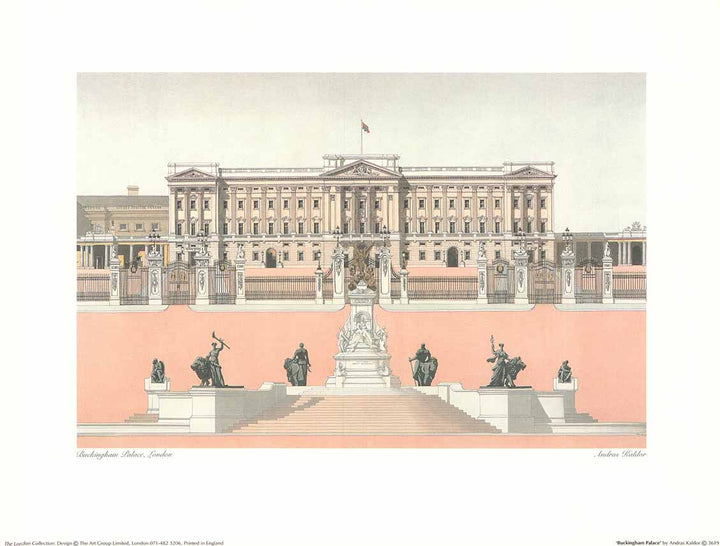 Buckingham Palace by Andras Kaldor - 12 X 16 Inches (Art Print)