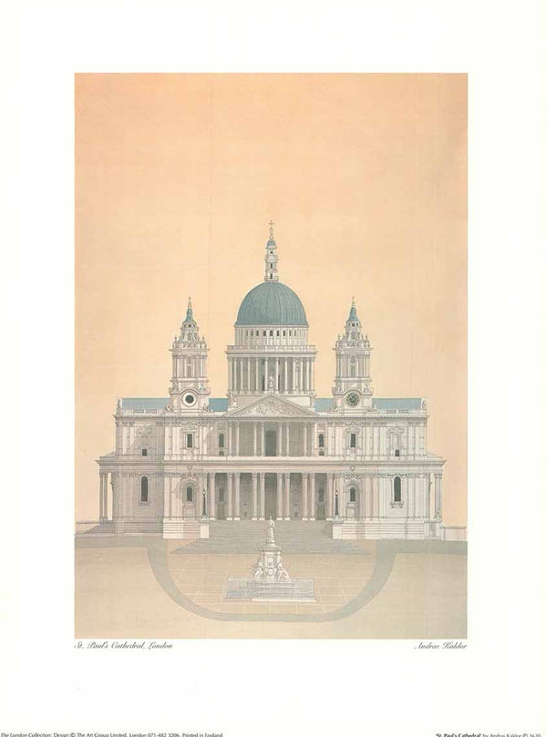 St. Paul's Cathedral by Andras Kaldor - 12 X 16 Inches (Art Print)