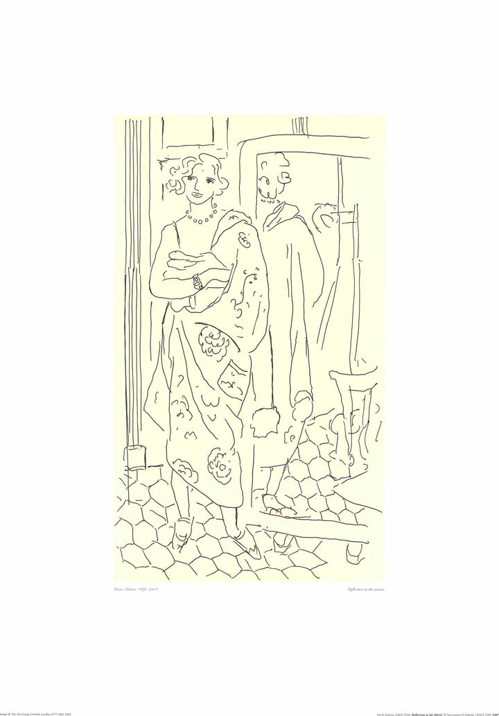 Reflection in the Mirror by Henri Matisse - 20 X 28 Inches (Fine Art Print)