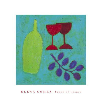 Bunch of Grapes by Elena Gomez - 16 X 16 Inches (Art Print)