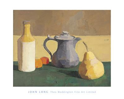 Still Life Bowl W Cherries & Jug by John Long - 16 X 20 Inches (Art Print)