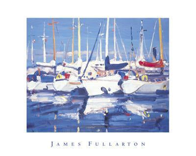 Yachts at Troon Marina by James Fullarton - 16 X 20" - Fine Art Poster.