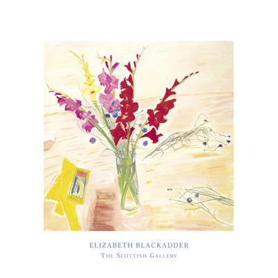 Still Life with Gladioli by Elizabeth Blackadder - 16 X 16" - Fine Art Posters.