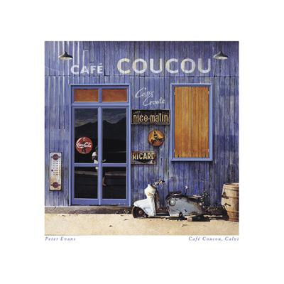 Café Coucou, Calvi de Peter Evans - 16 X 16" - Affiches d'art.