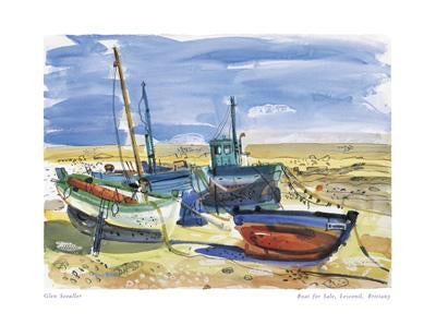 Boat for Sale, Lesconil, Brittany by Glen Scouller - 12 X 16 Inches (Art Print)