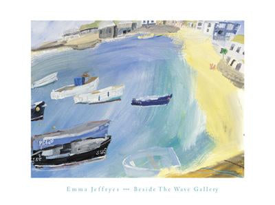 Harbour with Deckchairs by Emma Jeffryes - 12 X 16 Inches (Art Print)