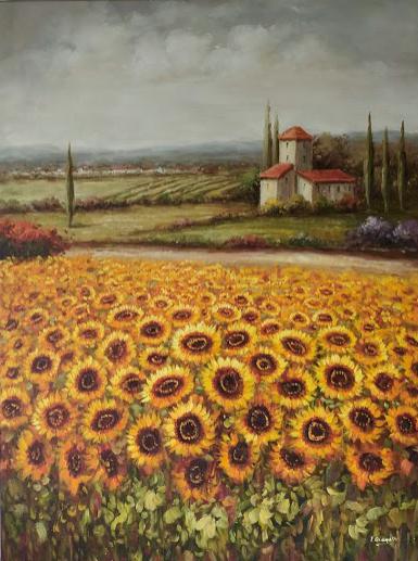 Landscape by I. Gianetti (Oil Painting on Canvas Ready to Hang) - 36 X 48" - Fine Art Poster.