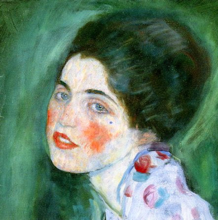 Portrait of a Woman (detail) by Gustav Klimt - 6 X 6 Inches (Greeting Card)