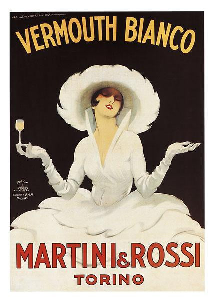 Martini & Rossi by Marcello Du Dovich - 36 X 52" - Vintage Fine Art Poster.