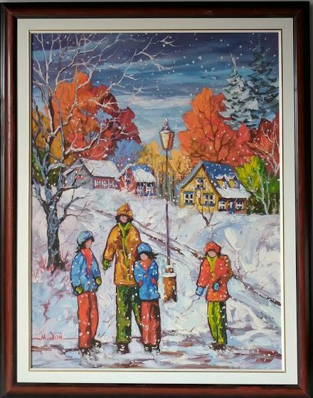 Winter by Michel Dion - 30 X 40 Inches (Framed Giclee Canvas Ready to Hang)