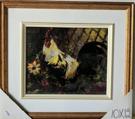Rooster - (Framed Art Print with Glass Ready to Hang)
