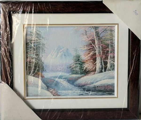Lanscape - (Framed Oil Painting on Masonite Ready to Hang)