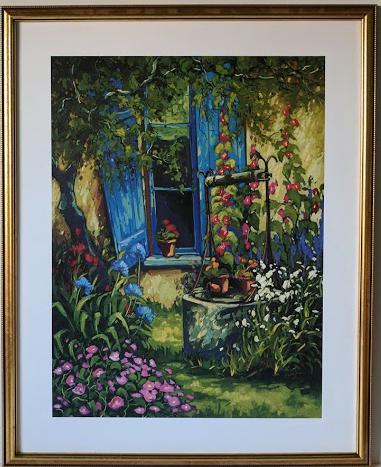 Le Puits by Robert Savignac - 25 X 31" (Framed Lithograph Giclee on Masonite Numbered and Signed) 597/750 - Fine Art Poster.