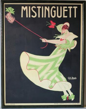 Mistinguett by G.K. Benda - 27 X 34" (Framed Giclee on Masonite Ready to Hang) - Fine Art Poster.