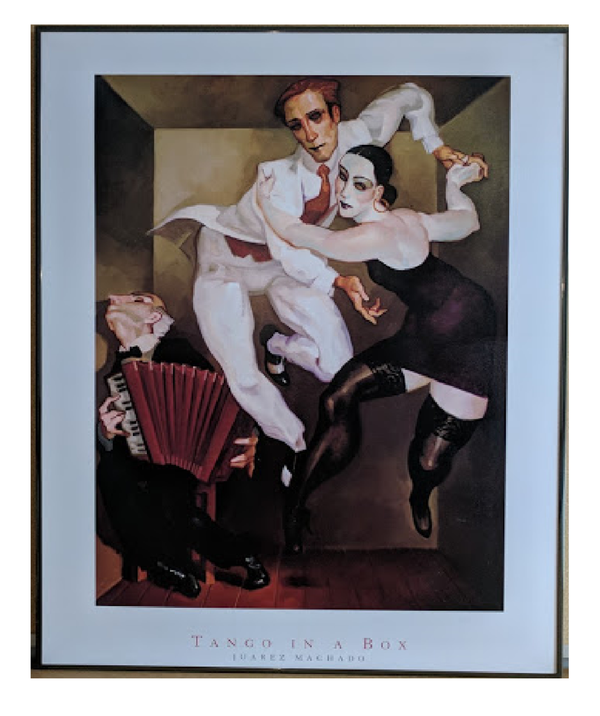 Tango in a Box by Juarez Machado - 24 X 30 Inches (Framed Giclee on Masonite Ready to Hang)