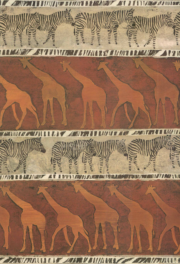 Zebres et Girafes by Rachid Ben Ouaghrem - 28 X 40 Inches (Art Print)