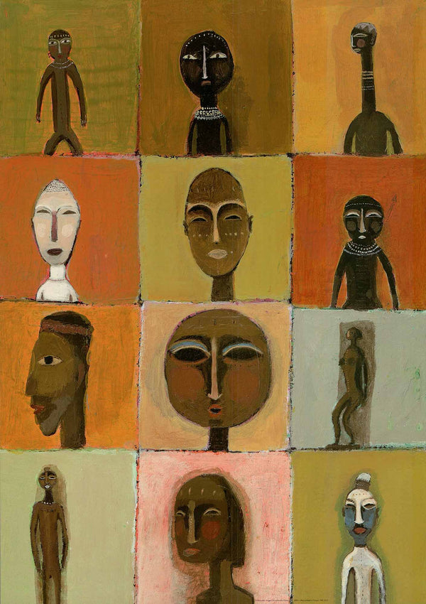 Série de Masques Africains by Alfred Defossez - 20 X 28 Inches (Art Print)