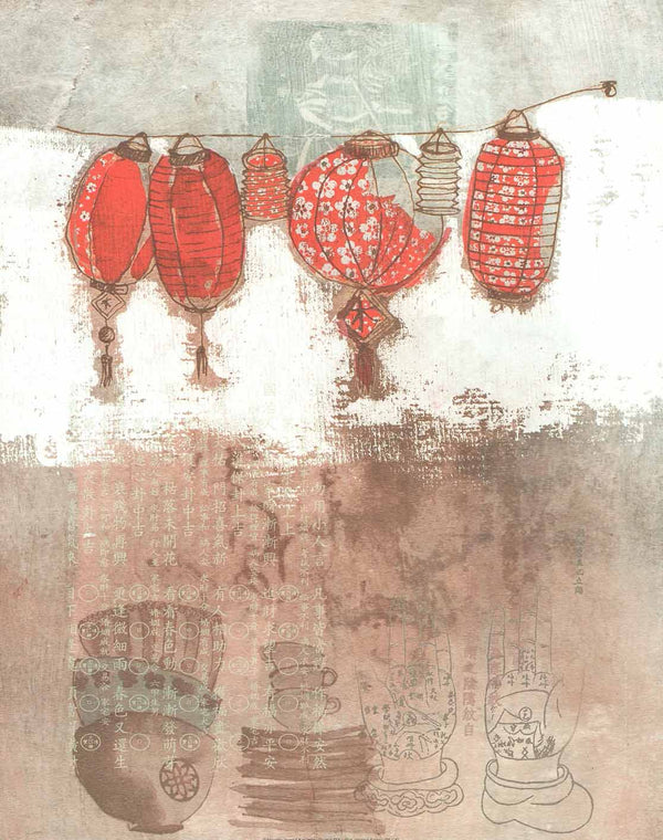 Chinese Lamp by Hélène Druvert - 16 X 20 Inches (Art Print)