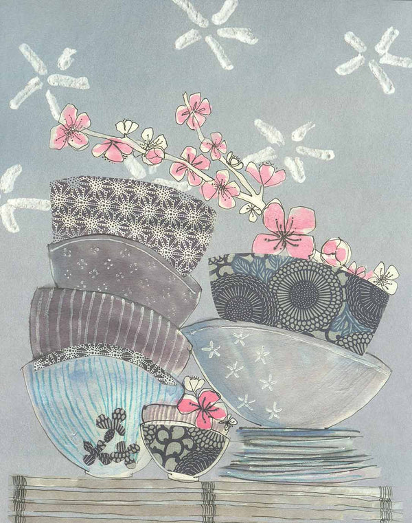 Bowl and Flowers by Hélène Druvert - 16 X 20 Inches (Art Print)