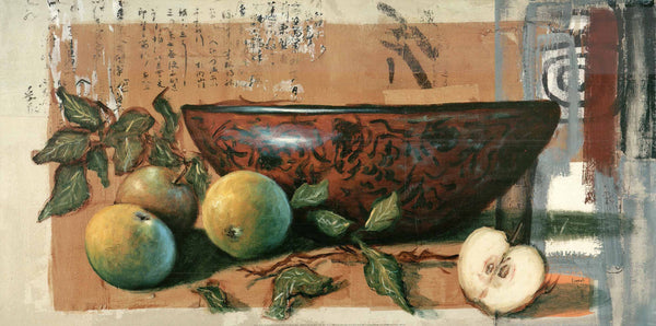 Bowl with Lotus and Apples by Pascal Lionnet - 20 X 40 Inches (Art Print)