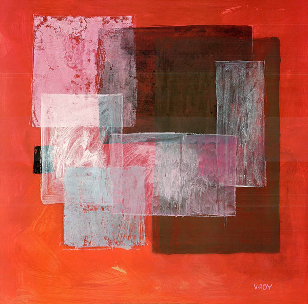 Transparence on Red by Valérie Roy - 28 X 28 Inches (Art Print)