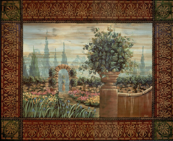 French Garden, 1996 by Michael Palmer - 24 X 30 Inches - Fine Art Poster.