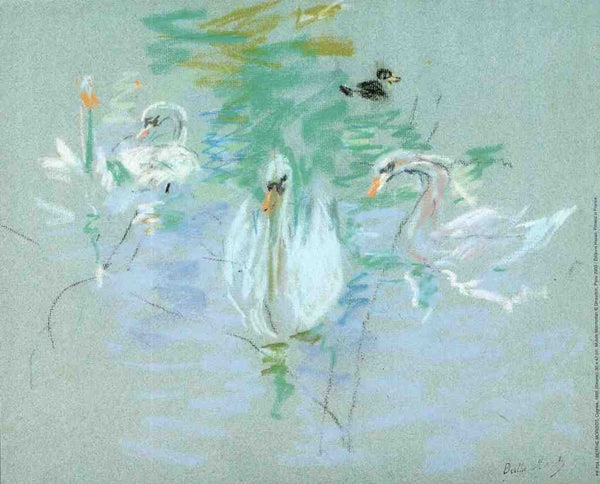 Swans / Cygnes, 1885 by Berthe Morisot - 10 X 12" - Fine Art Poster.