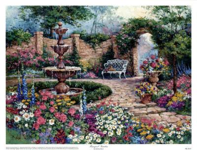 Tranquil Garden by Barbara Mock - 27 X 32" - Fine Art Poster.