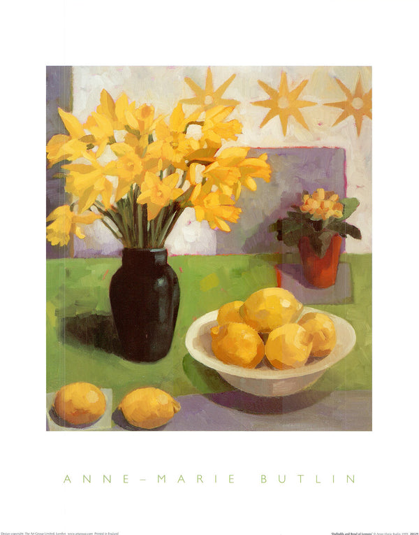 Jonquilles et bol de citrons par Anne-Marie Butlin - 16 X 20" - Affiches d'art.